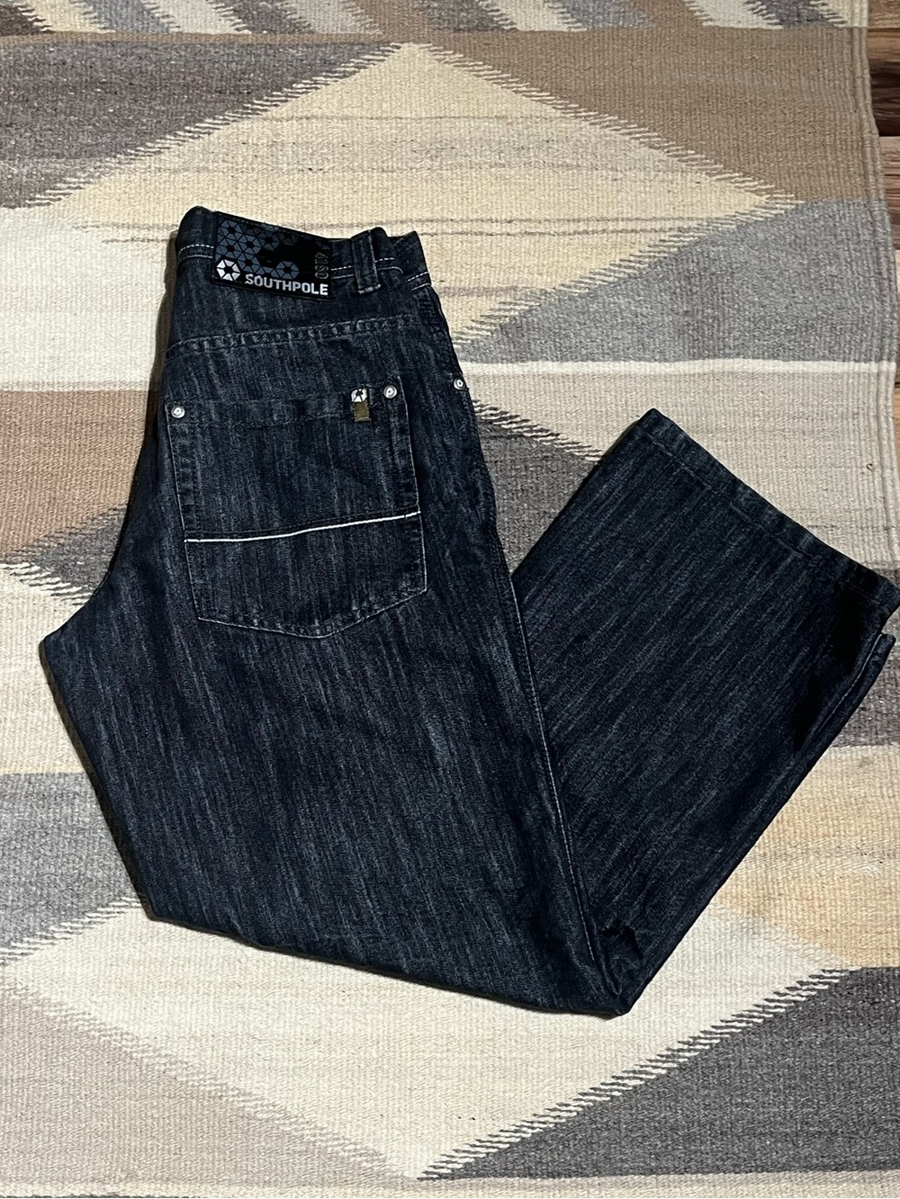 Vintage Y2K Southpole 4180 Baggy Dark Wash Black Jeans